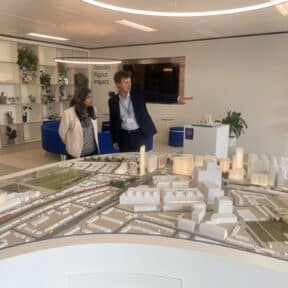 Rupa Huq MP reviews development plans for WestTech London with Imperial College London's Tom Bailey