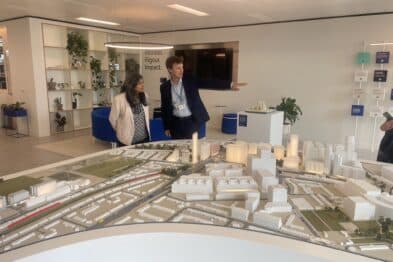 Rupa Huq MP reviews development plans for WestTech London with Imperial College London's Tom Bailey