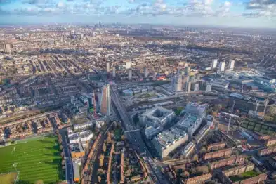 Aerial view of White City Innovation District