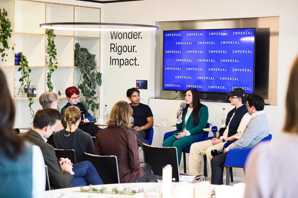 Image from the April 2026 sustainable fashion showcase, hosted at Imperial College London's White City Campus in the heart of White City Innovation District.
