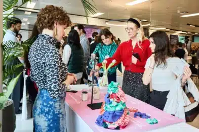Image from the April 2026 sustainable fashion showcase, hosted at Imperial College London's White City Campus in the heart of White City Innovation District.